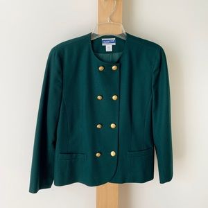 Hunter green Pendleton double breasted blazer 12P